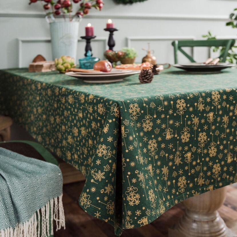Christmas Red Gilded Tablecloth – Wrinkle-Free, Waterproof, and Festive Elegance