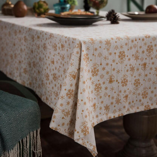 Christmas Red Gilded Tablecloth – Wrinkle-Free, Waterproof, and Festive Elegance