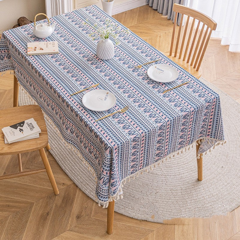 Ethnic Style Bohemian Tablecloth – Perfect for Home, Camping, and Picnics