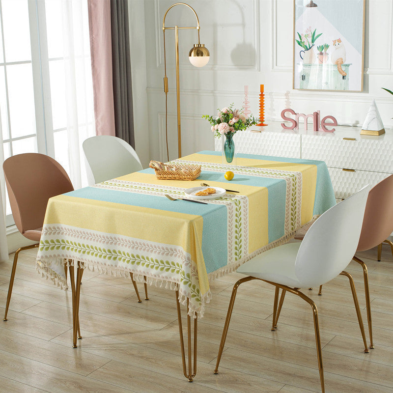 Pastel Harmony Waterproof Tablecloth – Cottagecore Dining & Afternoon Tea Style
