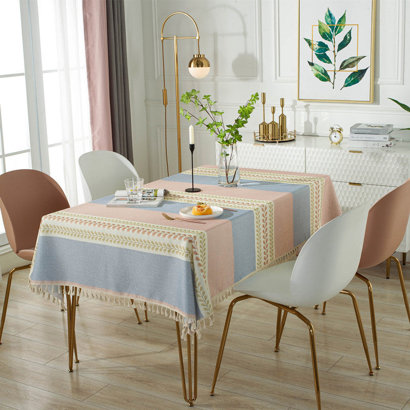 Pastel Harmony Waterproof Tablecloth – Cottagecore Dining & Afternoon Tea Style