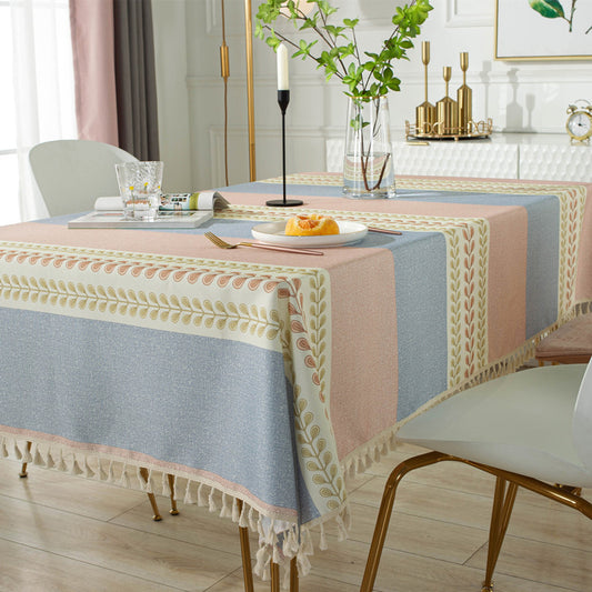 Pastel Harmony Waterproof Tablecloth – Cottagecore Dining & Afternoon Tea Style