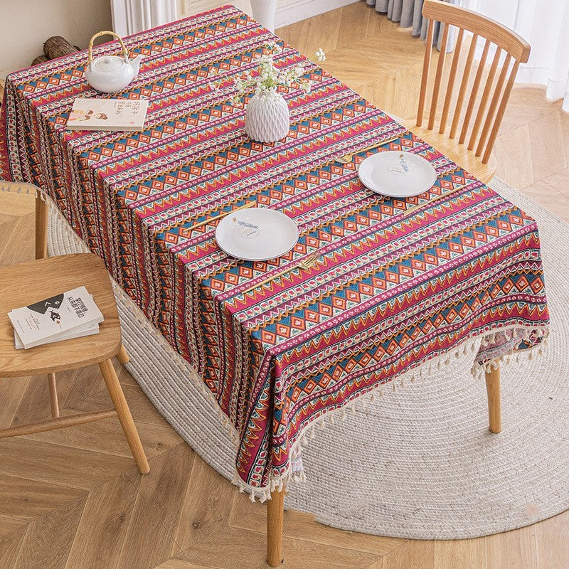 Ethnic Style Bohemian Tablecloth – Perfect for Home, Camping, and Picnics