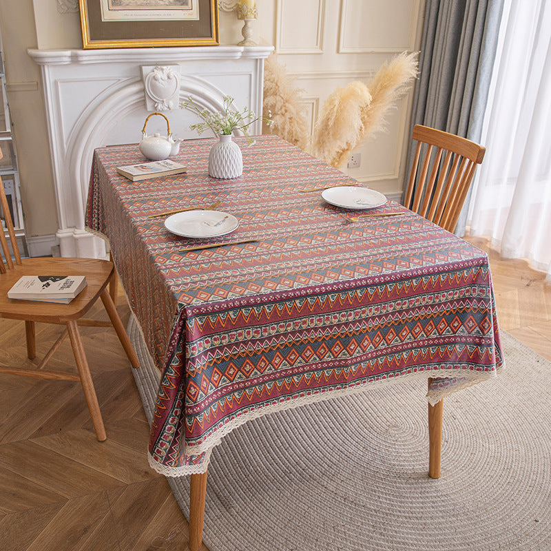 Ethnic Style Bohemian Tablecloth – Perfect for Home, Camping, and Picnics