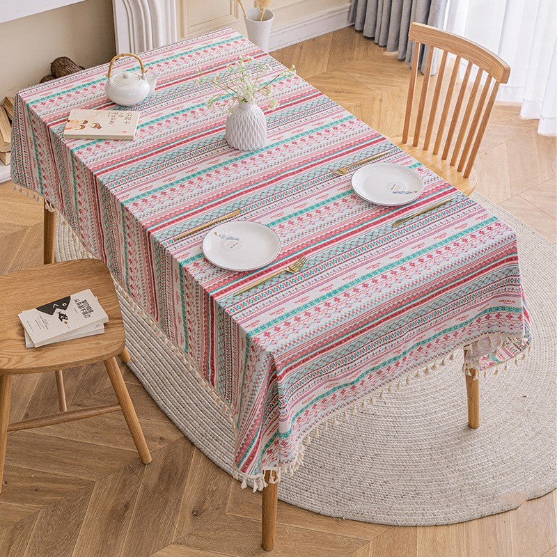 Ethnic Style Bohemian Tablecloth – Perfect for Home, Camping, and Picnics